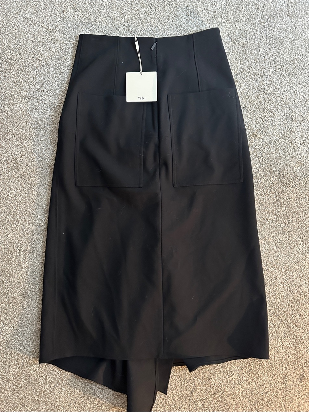 Tibi Black Asymmetrical Midi Skirt NWT - Picture 5 of 5